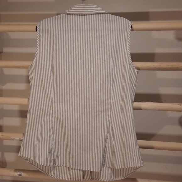 Stripe Easy Care Button Down Blouse - Picture 2 of 7